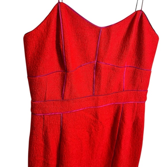 Banana Republic Valentines Day Red Pink Mini Wool Blend Dress Size 6 - Picture 2 of 7